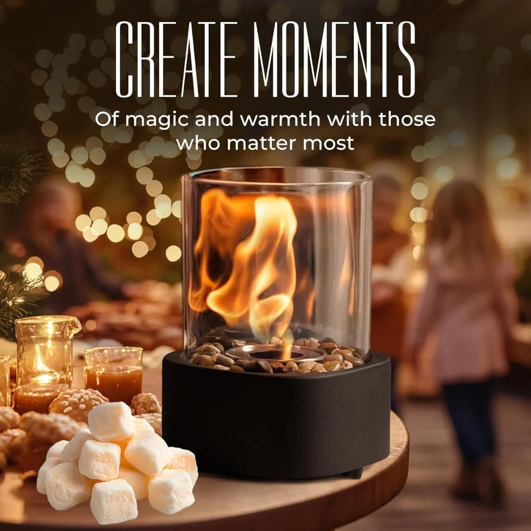 Elegant Compact Flame Tabletop Heater
