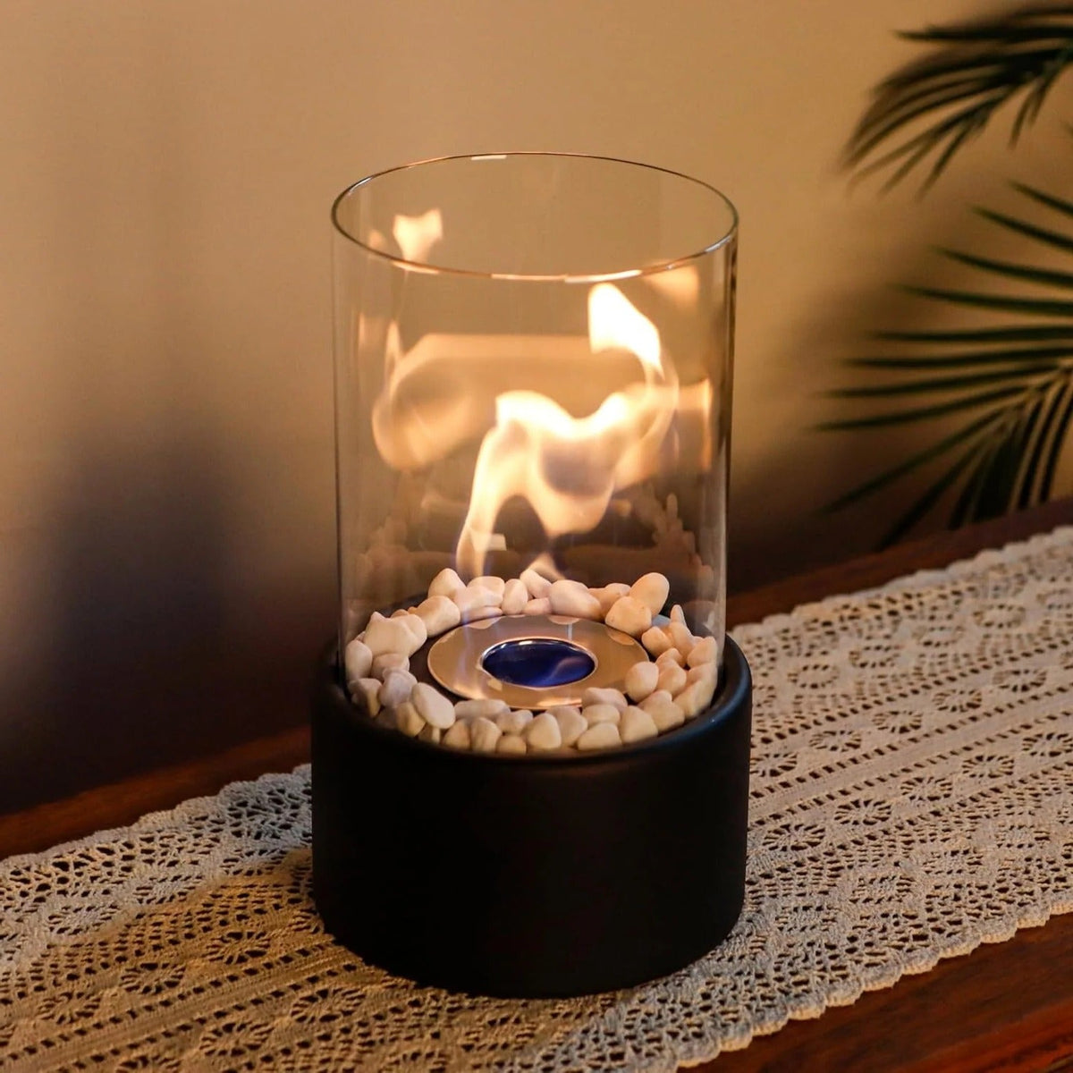 Elegant Compact Flame Tabletop Heater