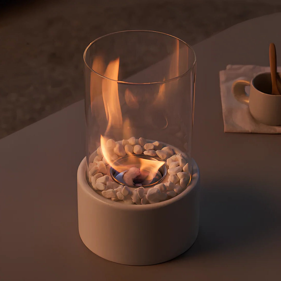 Elegant Compact Flame Tabletop Heater