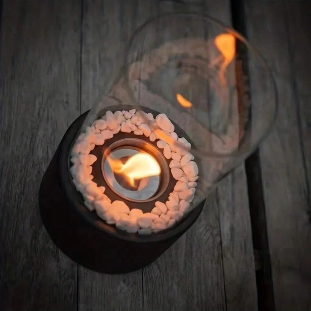 Elegant Compact Flame Tabletop Heater