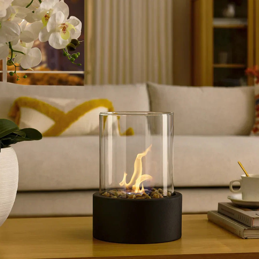 Elegant Compact Flame Tabletop Heater