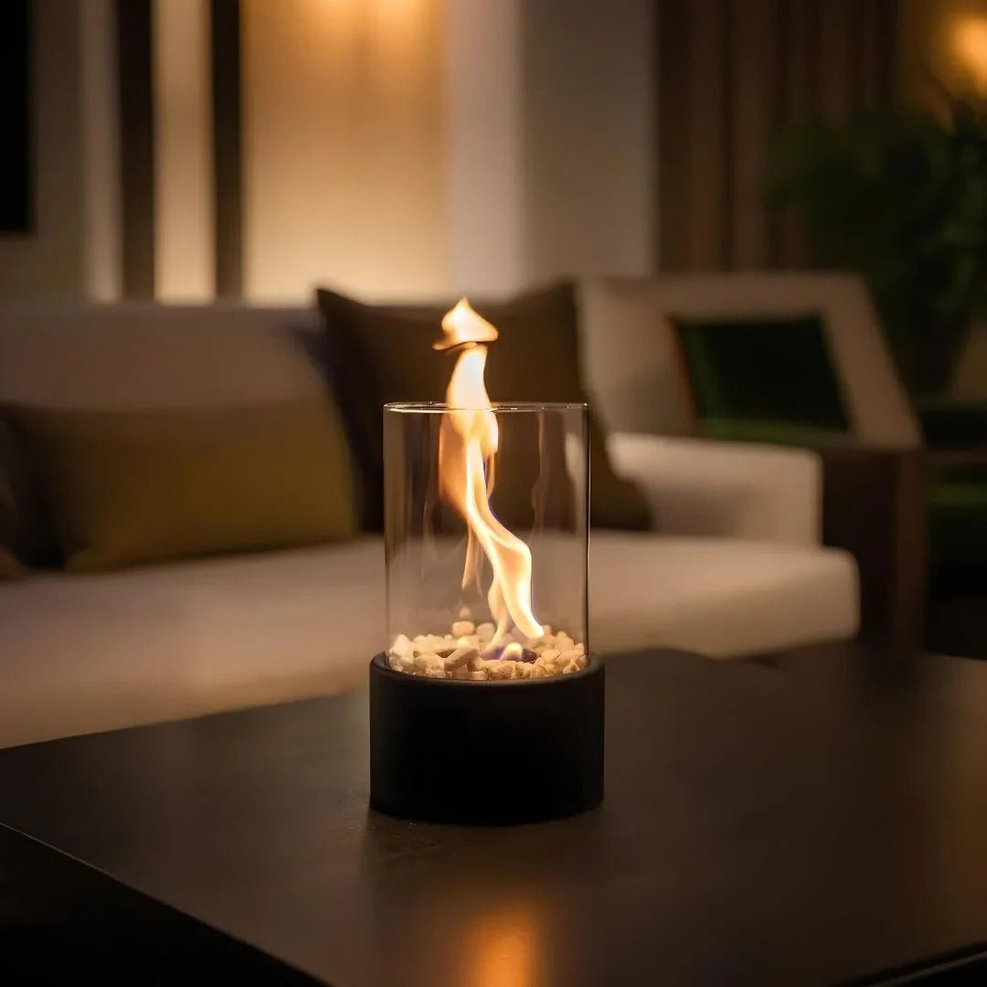 Elegant Compact Flame Tabletop Heater