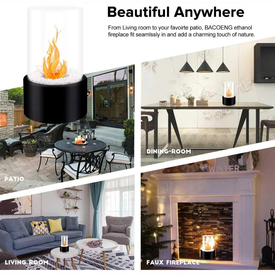 Elegant Compact Flame Tabletop Heater