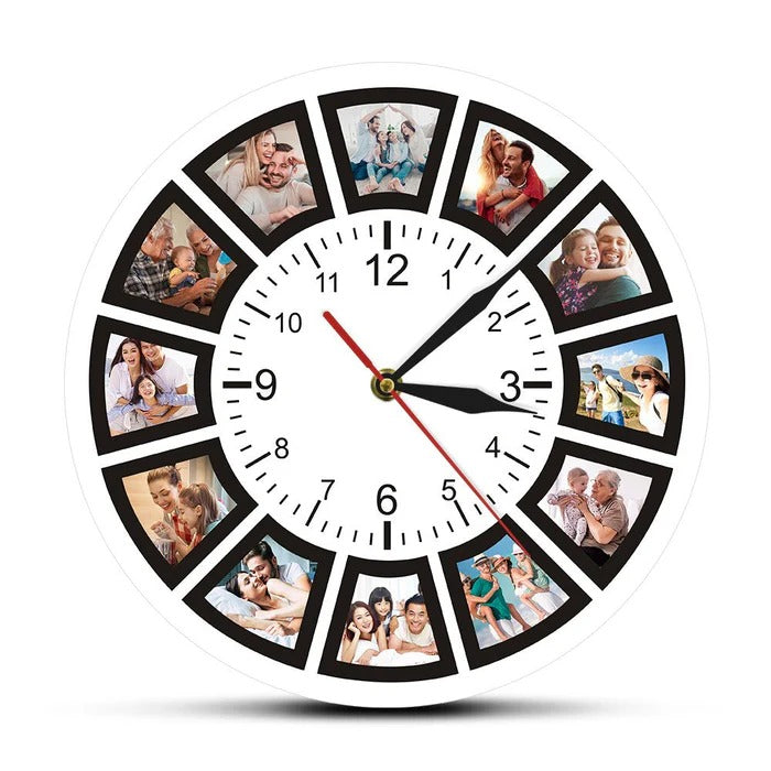 Customizable Photo Wall Clock for Personal Touch