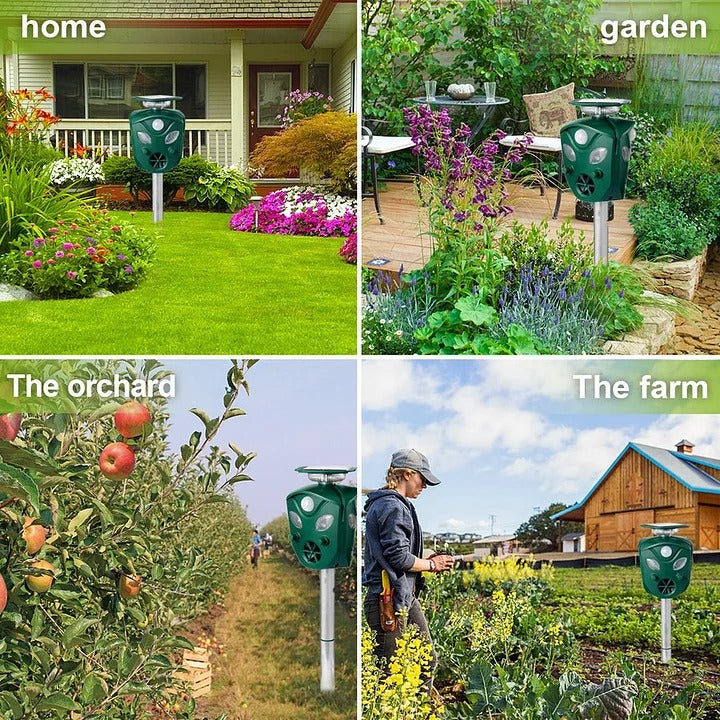 All-Around Solar Ultrasonic Wildlife Deterrent System