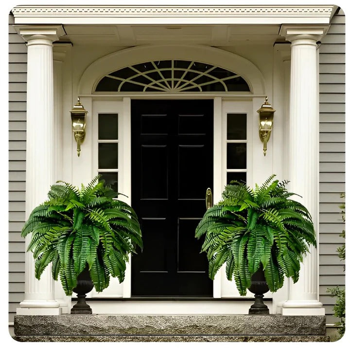 Evergreen Oasis Faux Fern – UV-Resistant Decorative Greenery with 18 Lush Fronds