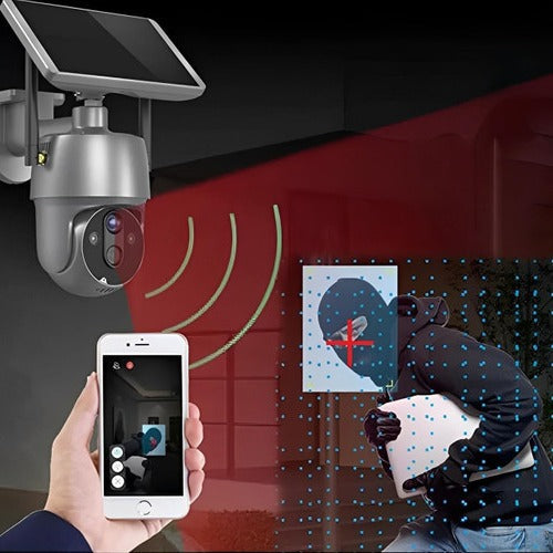 All-Weather Solar-Powered Security Camera with 360° View