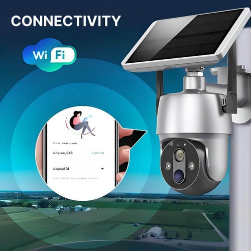 All-Weather Solar-Powered Security Camera with 360° View