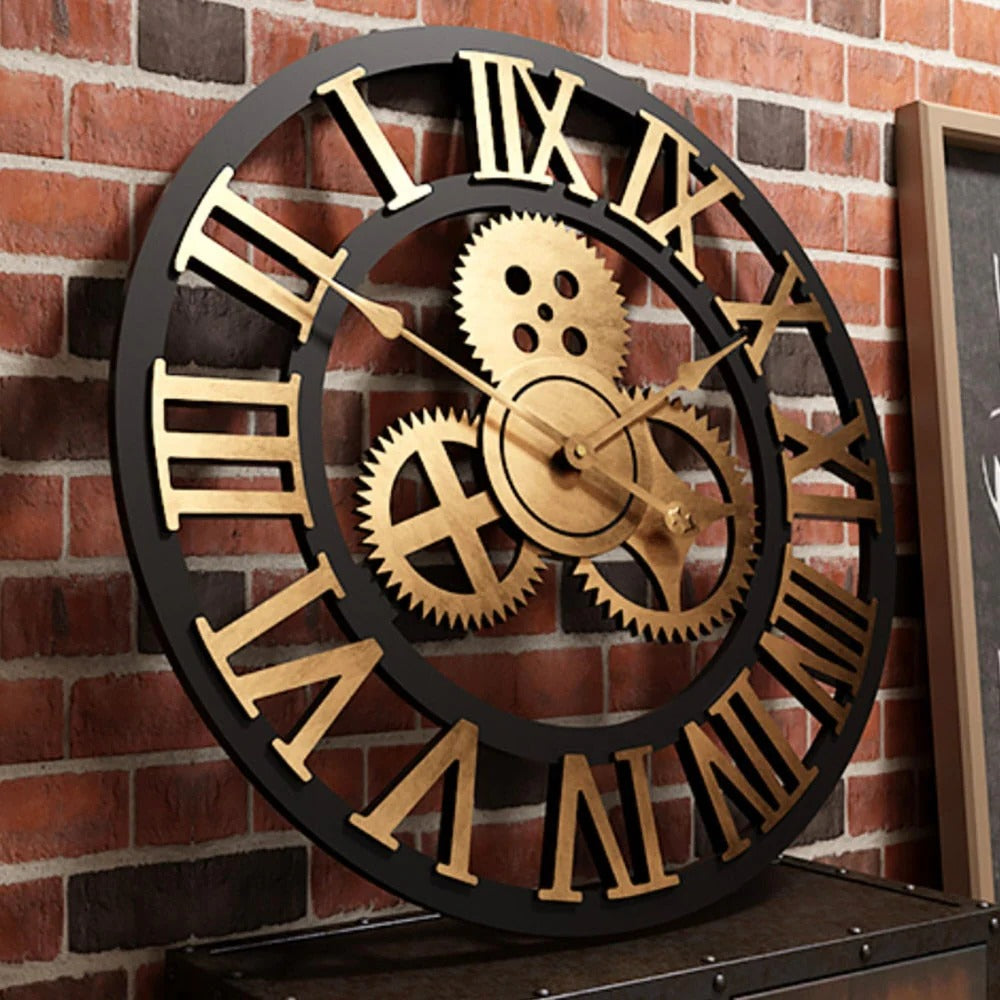Stylish Gear-Driven Wall Clock for Modern Spaces
