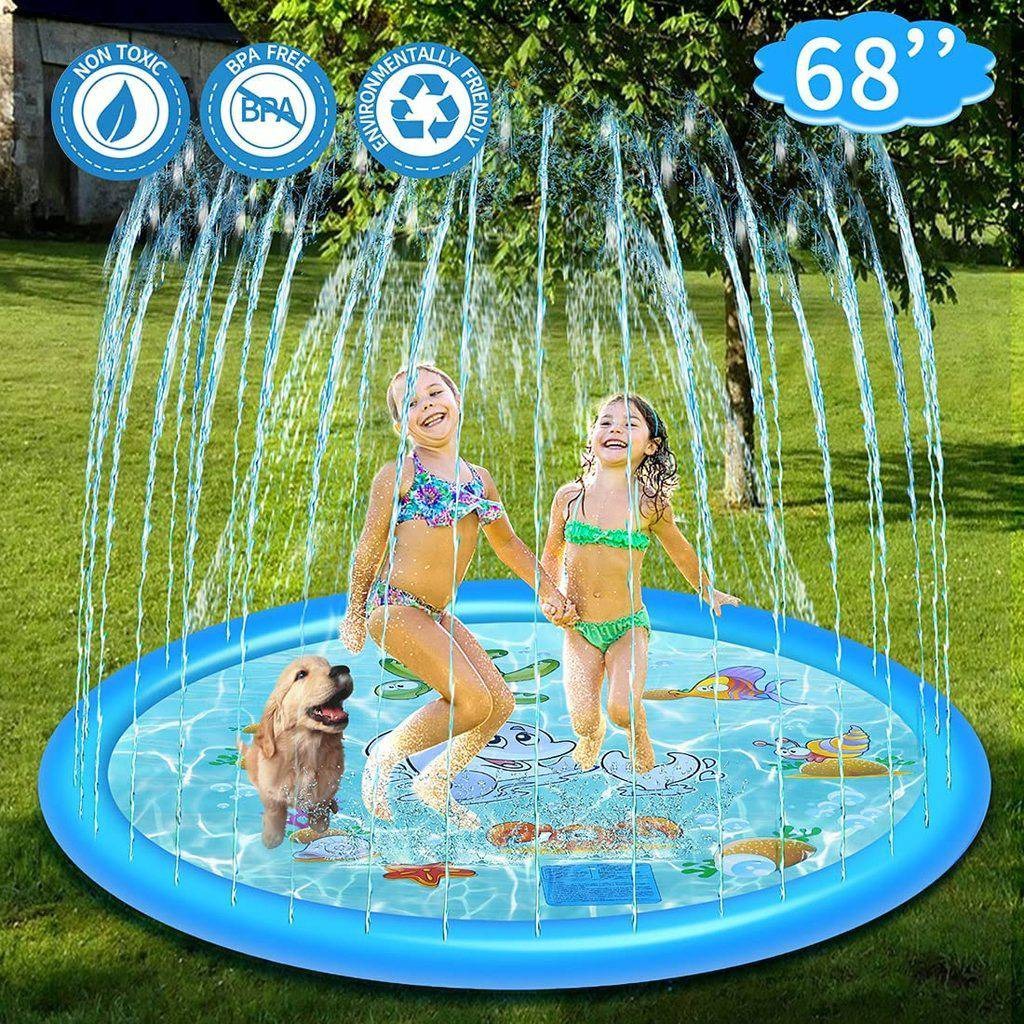 AquaJoy 68-Inch Water Play Mat – Customizable Sprinkler Fun for Kids