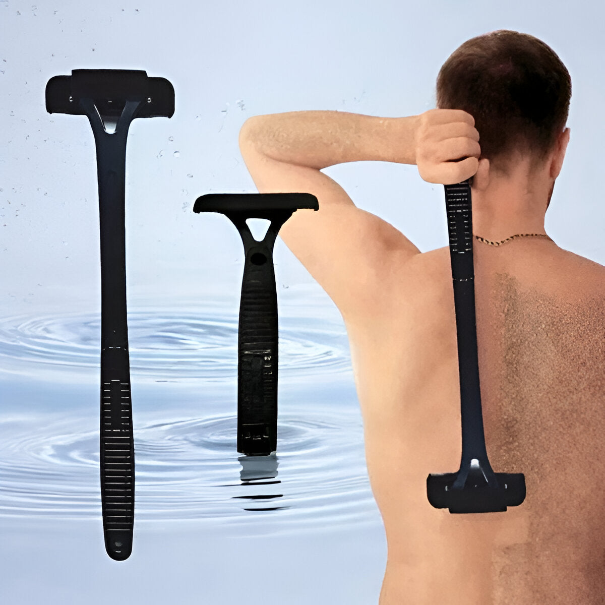 Ergonomic Back Grooming Shaver with Extended Handle