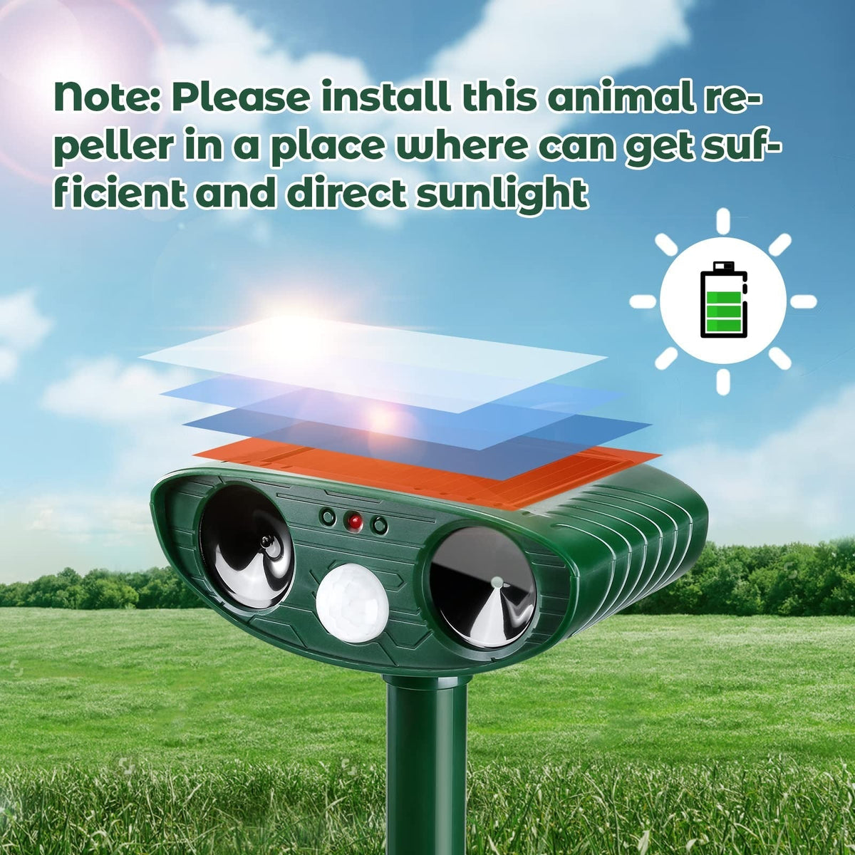 Eco-Friendly Bird Deterrent Device with Motion Sensor