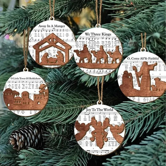 Musical Nativity Ornament Set for Festive Decor