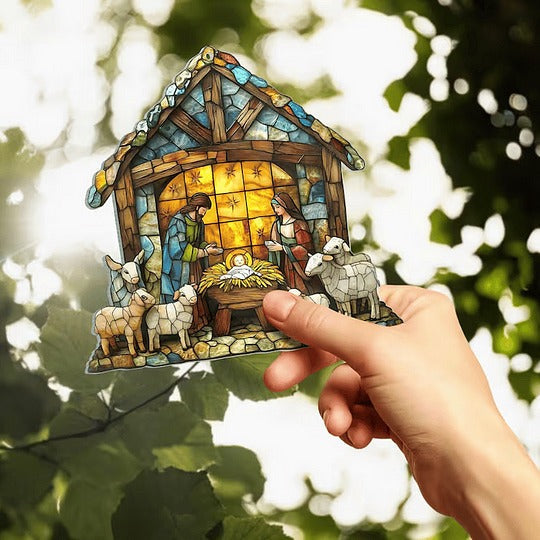 Elegant Nativity Scene Light Catcher for Seasonal Decor