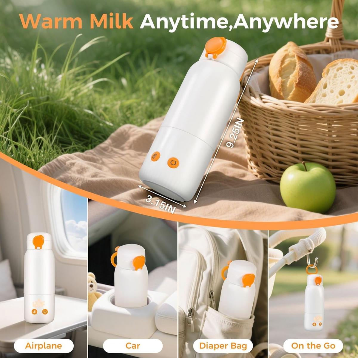 TravelEase Car Bottle Heater – Quick Heating for Busy Parents