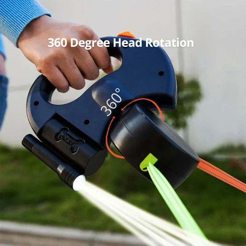Smart Dual Dog Leash with Light & Cleanup Convenience