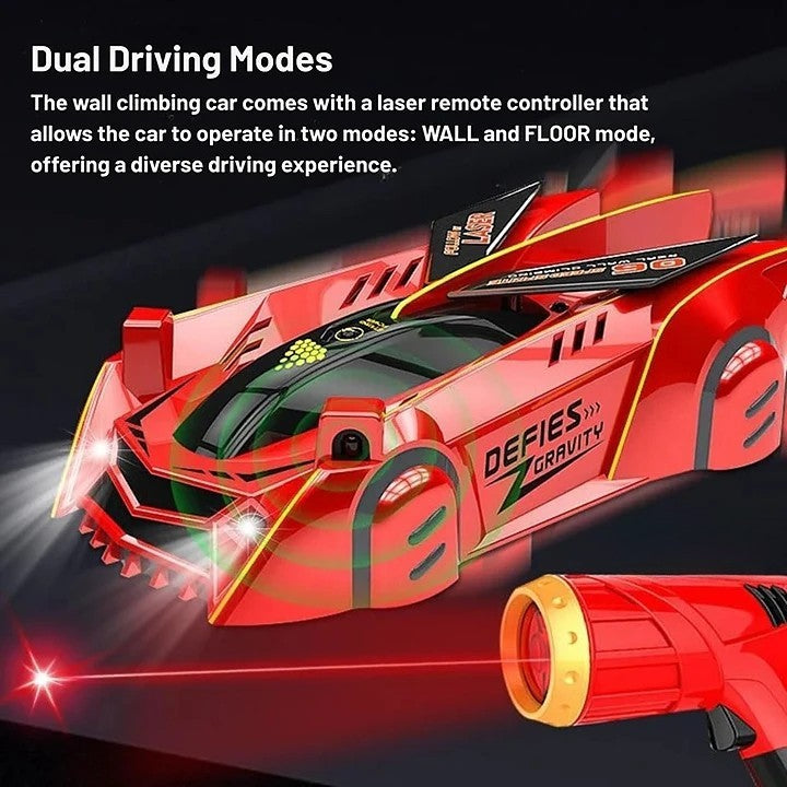 Gravity-Defying Wall Racer for Kids - Laser-Controlled Fun