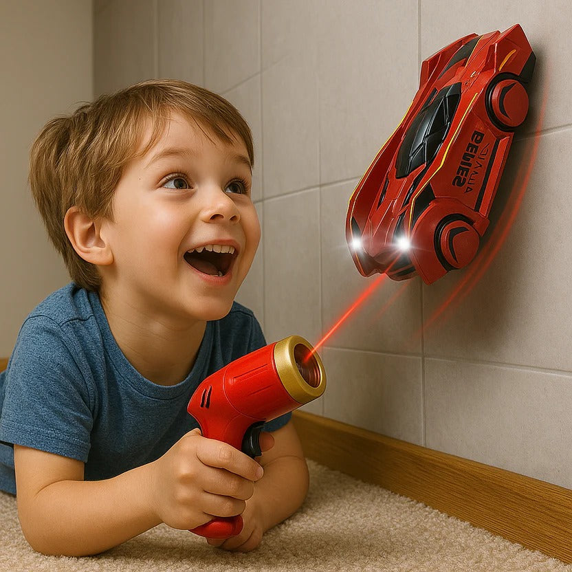 Gravity-Defying Wall Racer for Kids - Laser-Controlled Fun