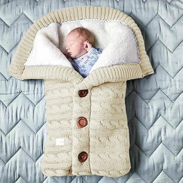 SnuggleNest Baby Wrap – Lightweight Fleece & Linen Cover, 27.6" × 15.7" Stroller Blanket