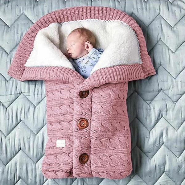 SnuggleNest Baby Wrap – Lightweight Fleece & Linen Cover, 27.6" × 15.7" Stroller Blanket