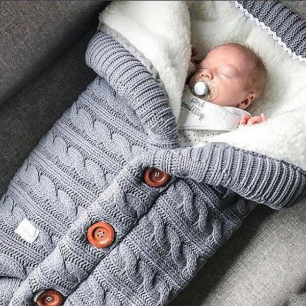 SnuggleNest Baby Wrap – Lightweight Fleece & Linen Cover, 27.6" × 15.7" Stroller Blanket