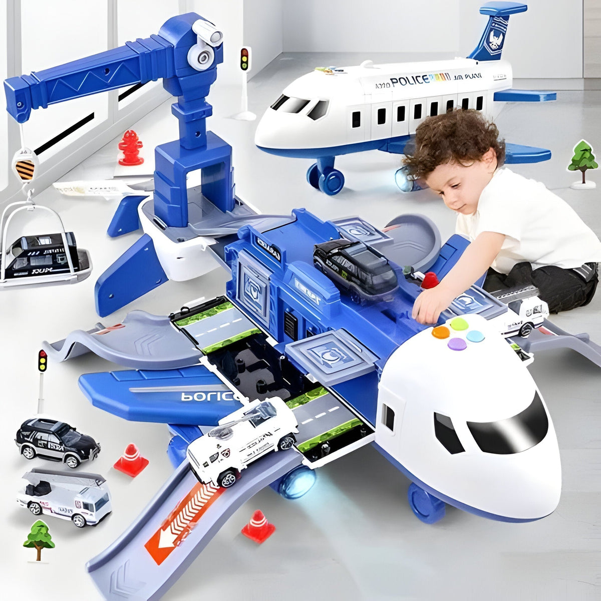 SkyQuest Adventure Set – 20-Piece Friction-Driven Airport Toys