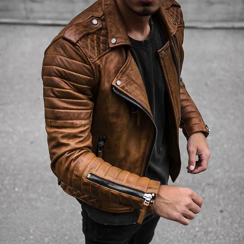 Sophisticated and Resilient Men's Faux Leather Jacket