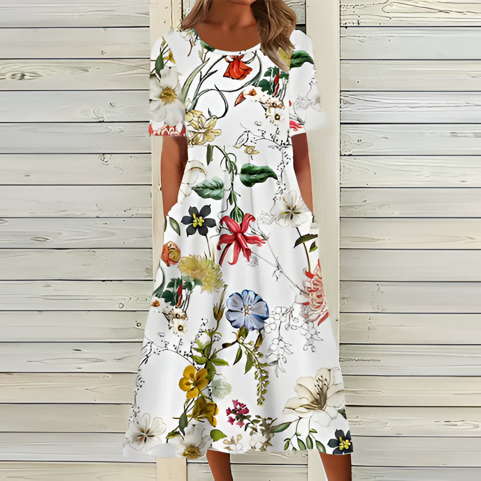 Chic Floral Midi Dress for Effortless Summer Style