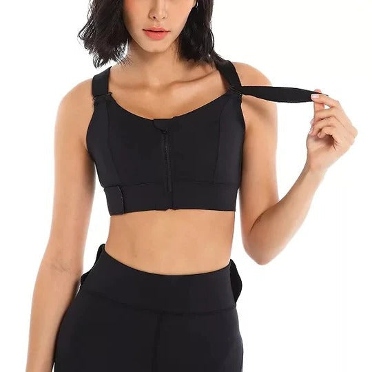 ActiveFit Premium Sports Bra – Front Zip Design for Optimal Support