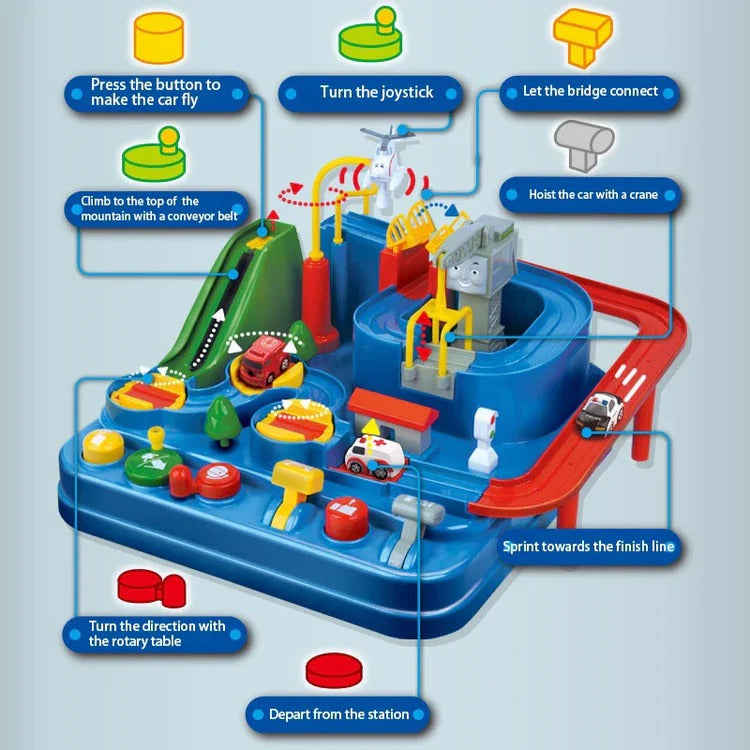 Interactive Mechanical Vehicle Track Playset for Kids