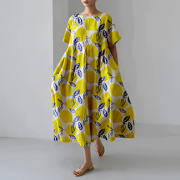 Chic Floral Cotton Dress for Effortless Style