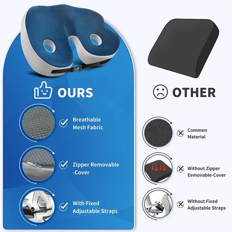 ComfortFit Adjustable Seat Cushion for Pain Relief
