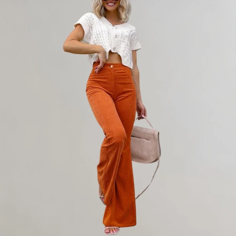 Chic Wide-Leg Corduroy Trousers for Effortless Style