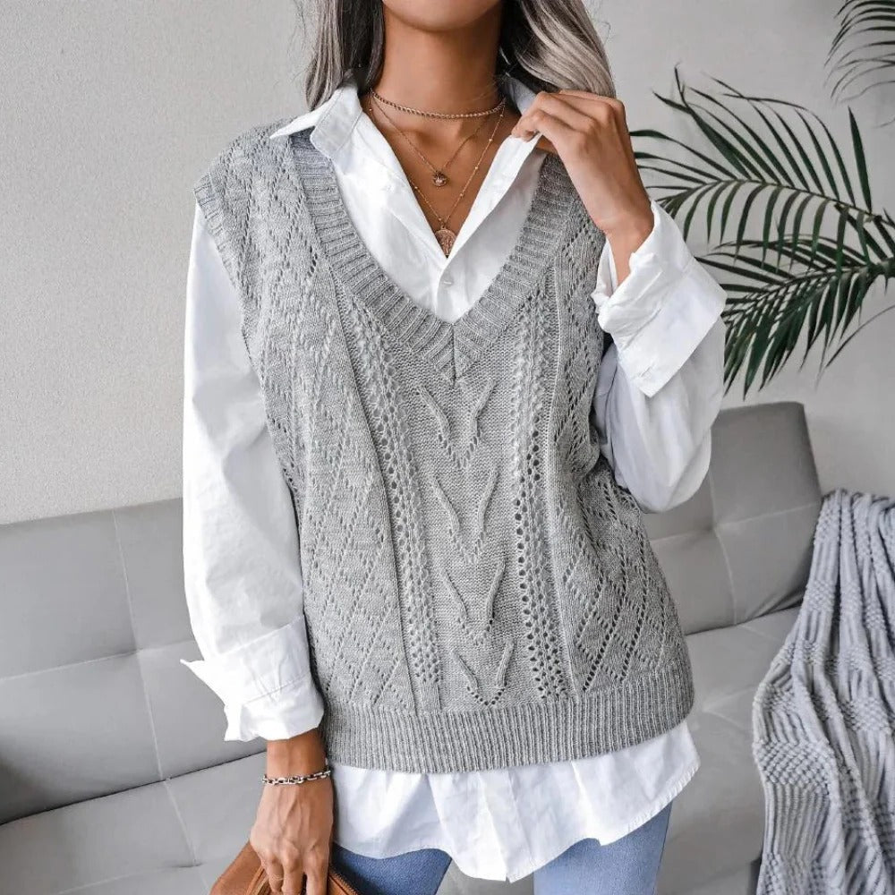 Chic V-Neck Knit Cardigan for Women