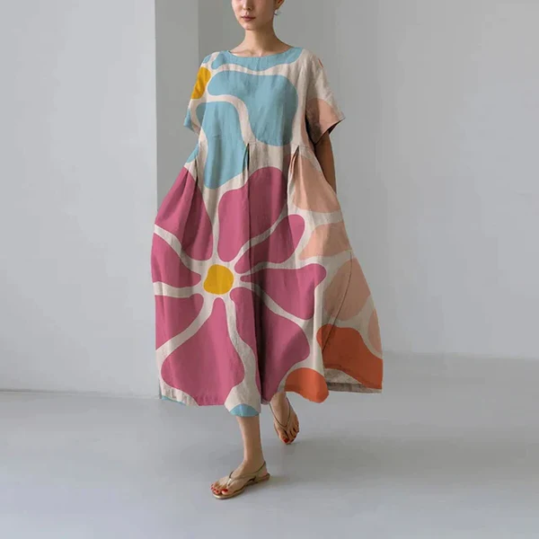 Chic Floral Cotton Dress for Effortless Style