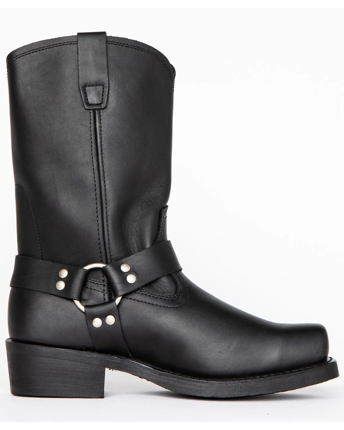 Men's Rugged Leather Harness Boots - 11 Inches High