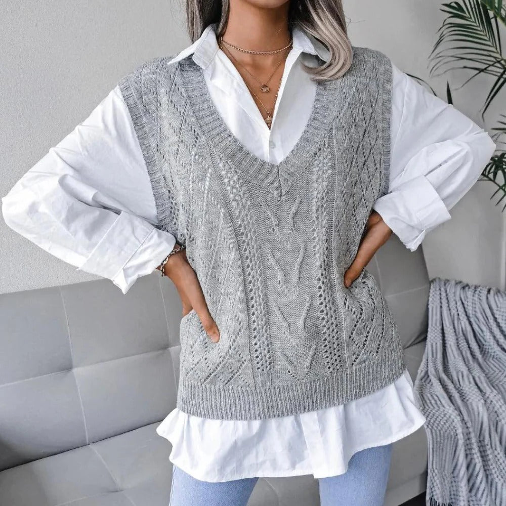Chic V-Neck Knit Cardigan for Women