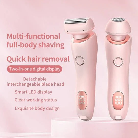 GlamGroom Women's Cordless Shaver – IPX7 Wet & Dry Razor with Twin Heads and 120-Minute Runtime