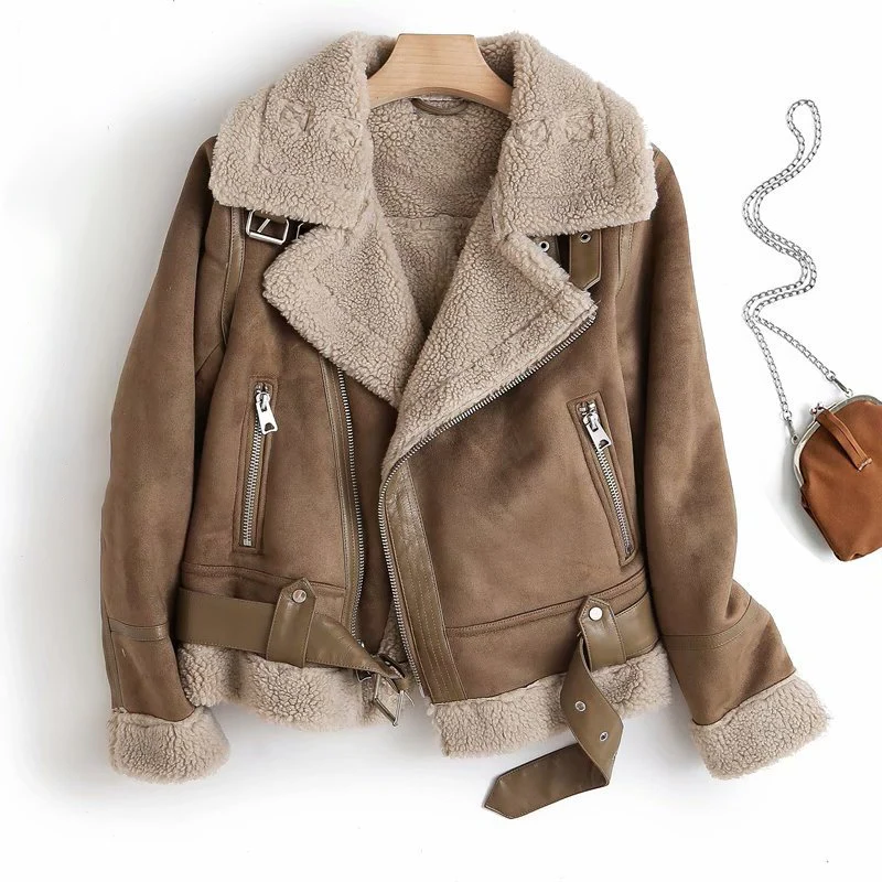 Urban Chic Faux Leather Jacket with Sherpa Lining