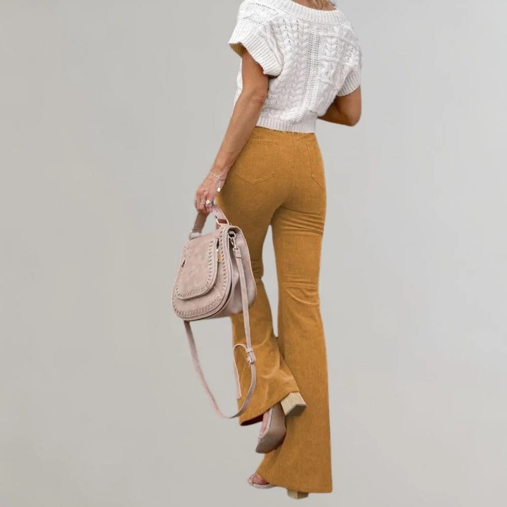 Chic Wide-Leg Corduroy Trousers for Effortless Style