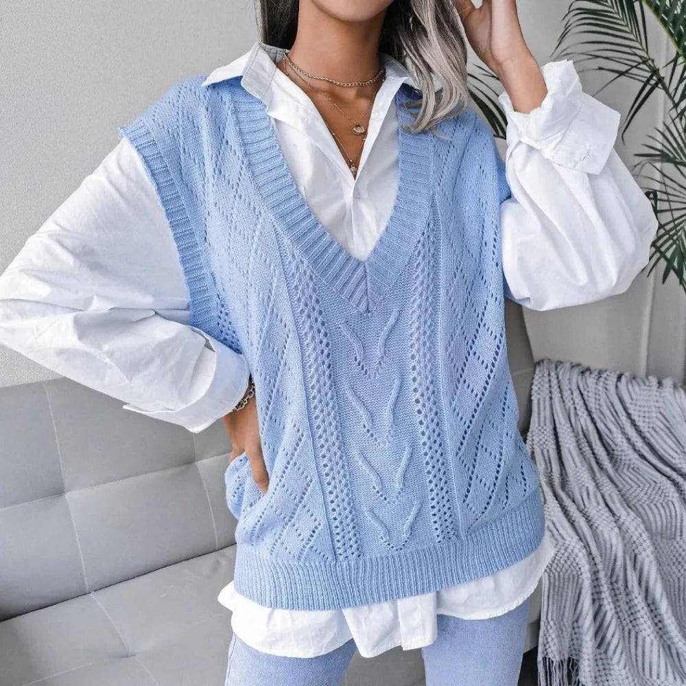 Chic V-Neck Knit Cardigan for Women