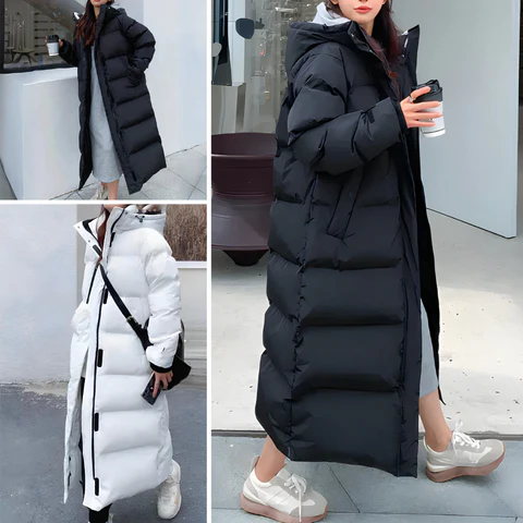 Chic and Weather-Resistant Long Coat for Women