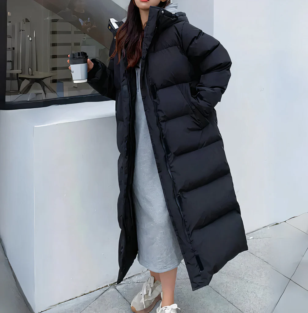 Chic and Weather-Resistant Long Coat for Women
