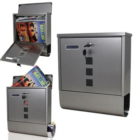 Sturdy Vertical Wall-Mounted Lockable Mailbox for Home