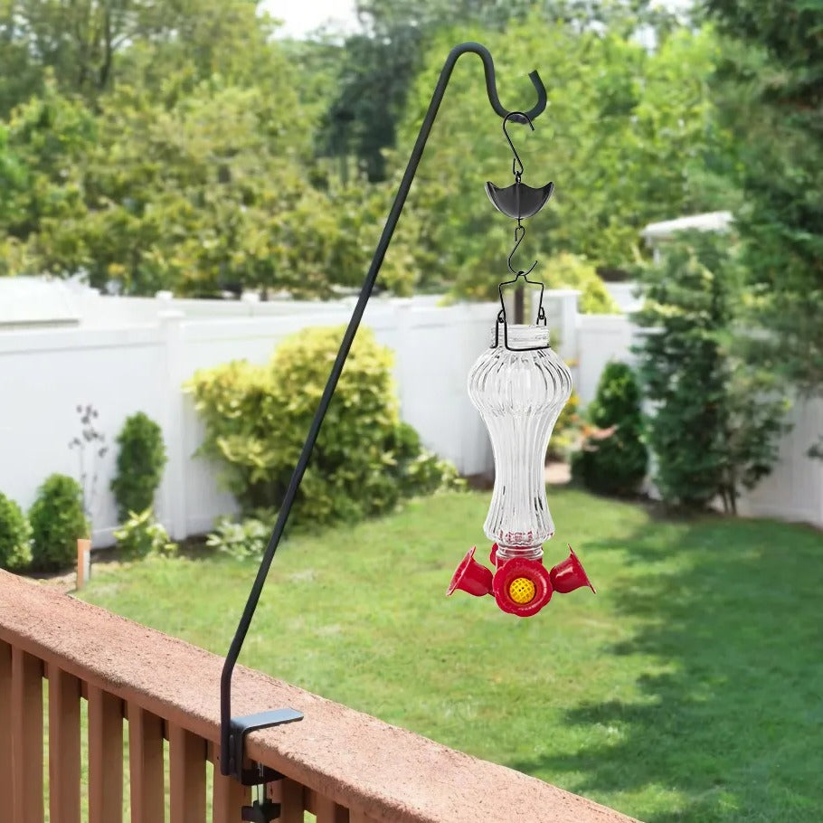 Vibrant Glass Hummingbird Feeder with Ant Barrier