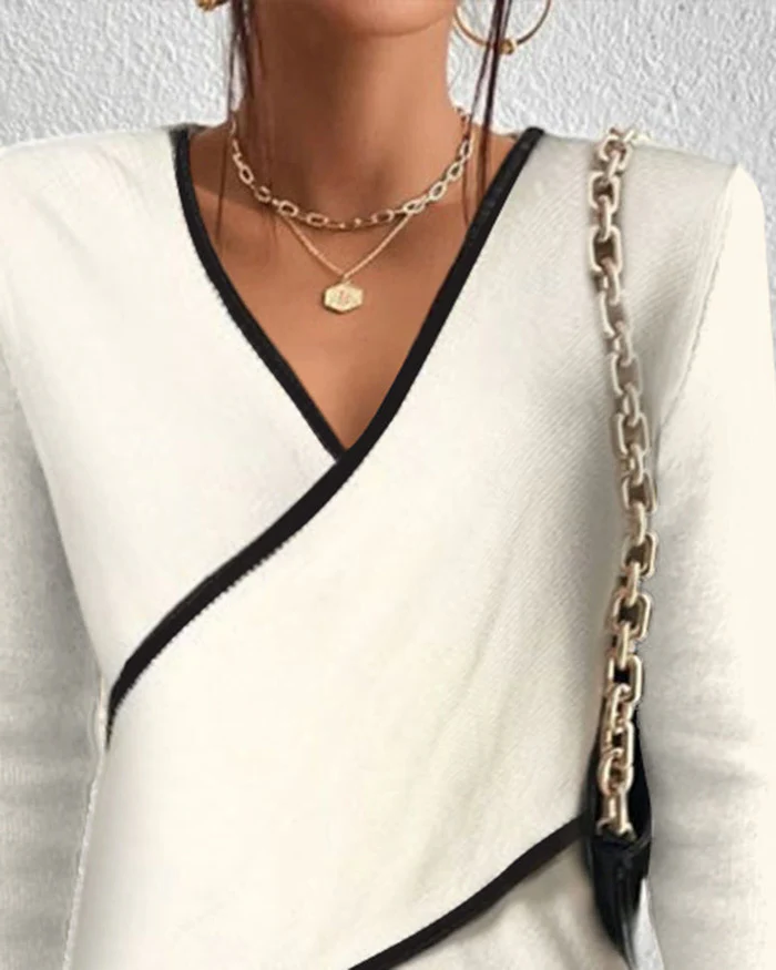 Chic V-Neck Wool Sweater for All Occasions