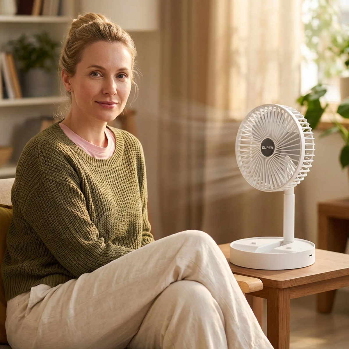 Compact Rechargeable Fan with 4 Speed Settings