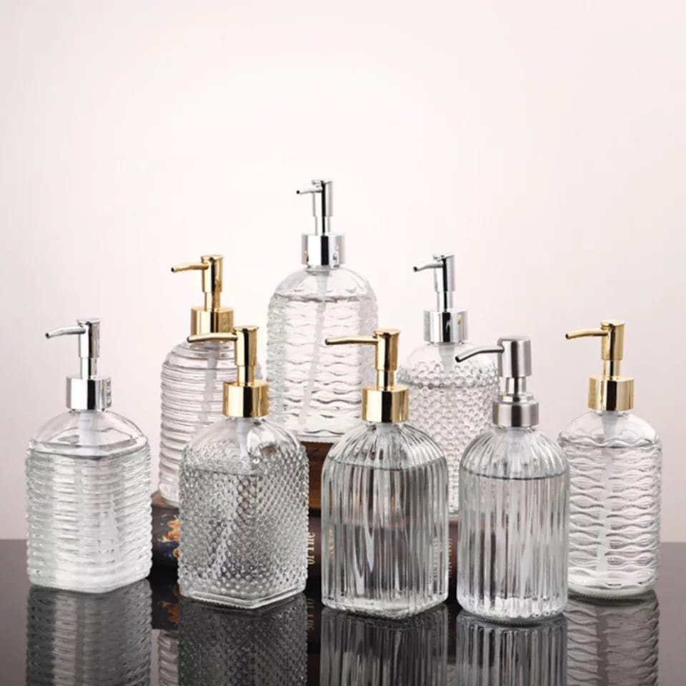 Elegant Refillable Soap Dispenser in Clear Glass - 400ml