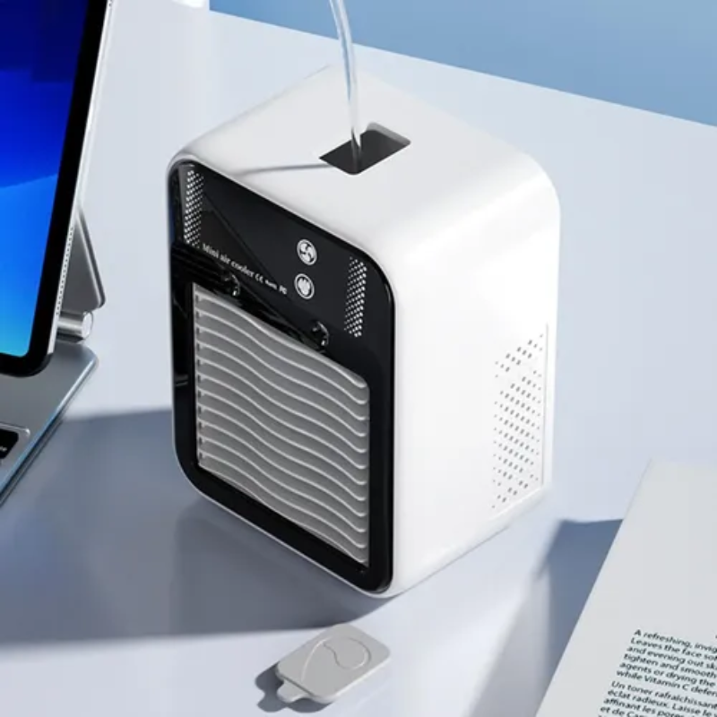 Compact Rechargeable Mist Fan with Adjustable Airflow