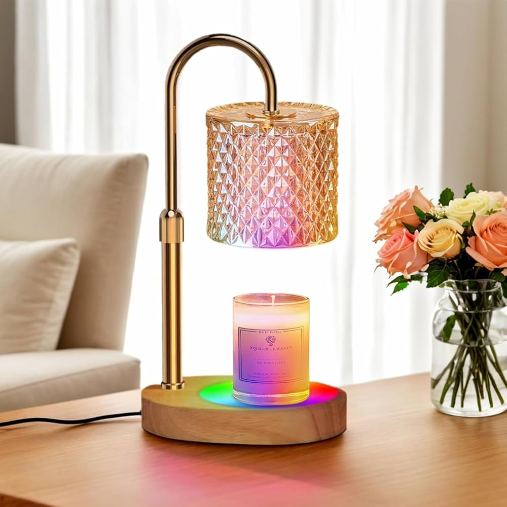 Adjustable Candle Warmer with Timer and Color Lighting